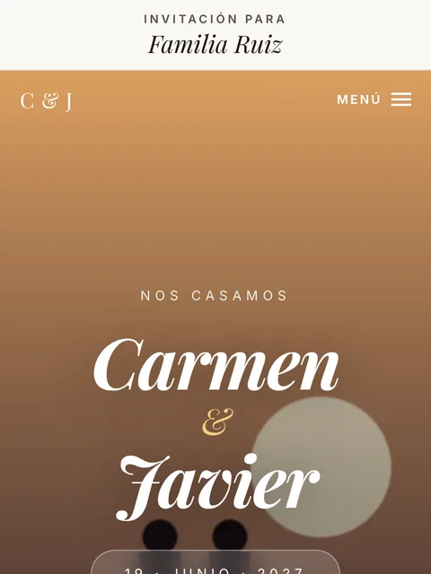 Invitación de ejemplo con el diseño Clásica